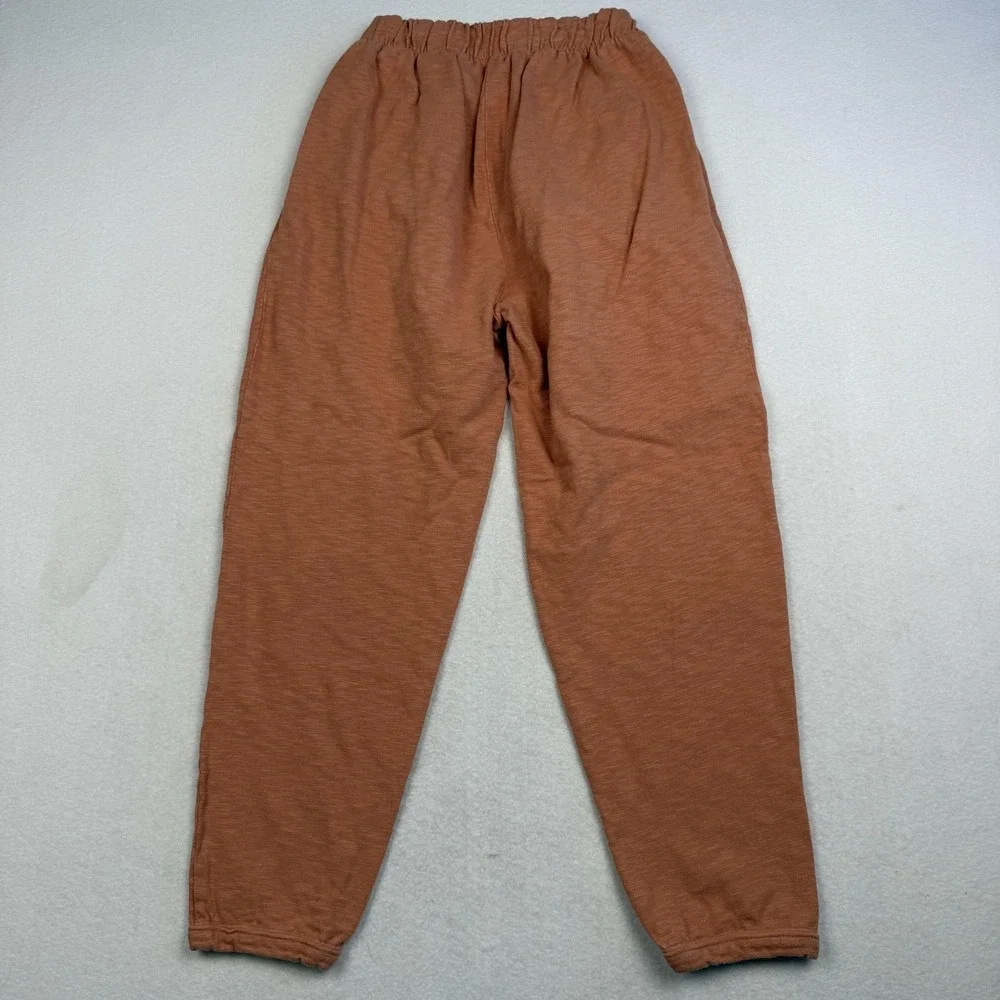Free People FP Beach Pants Womens XS Orange Paperbag Waist Tapered Lounge Cotton